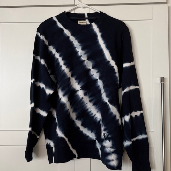 Navy and White Tie-Dye Sweatshirt - Picture 1 of 4